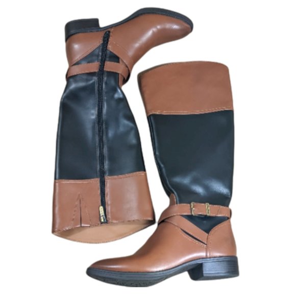 Women's Circus by Sam Edelman Parker Riding Boot in Black & Saddle Brown - 8.5 - Picture 2 of 16